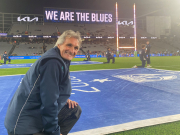 Students attend Blues Rugby Game