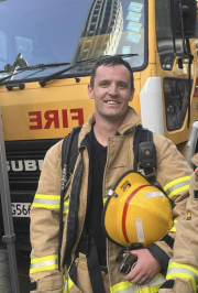 Michael Ferkins takes on the Firefighter Sky Tower Challenge